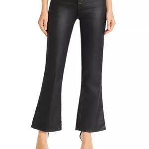 Ag Adriano Goldschmied Quinne Coated Hi Rise Cropped Kick Flare Jeans